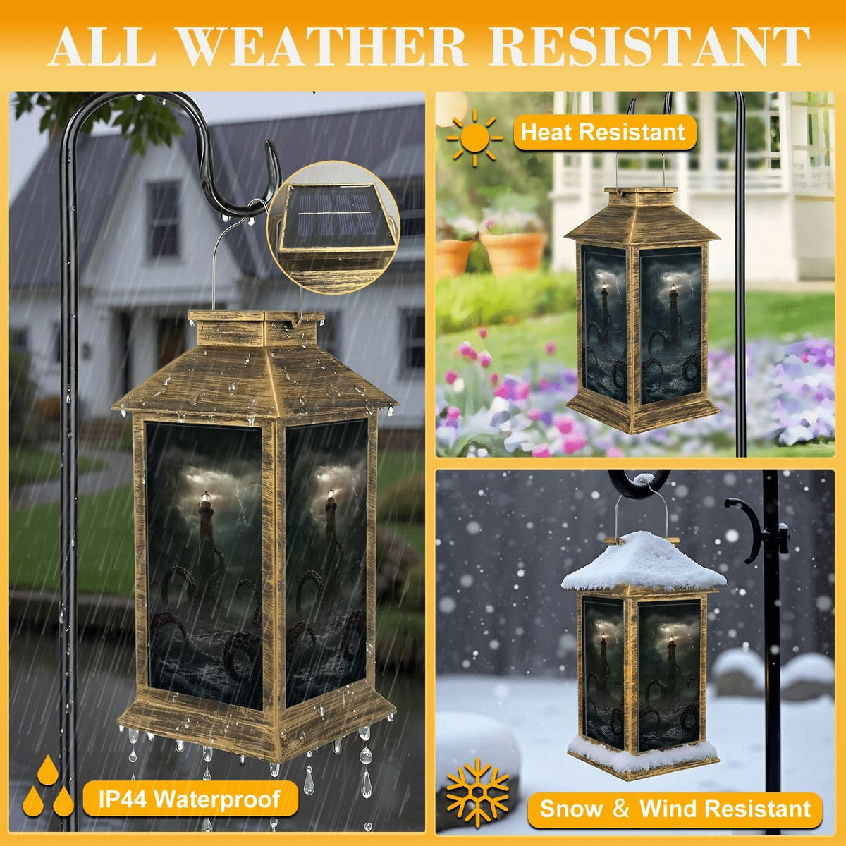Waterproof Solar Powered Outdoor Hanging Lantern P965