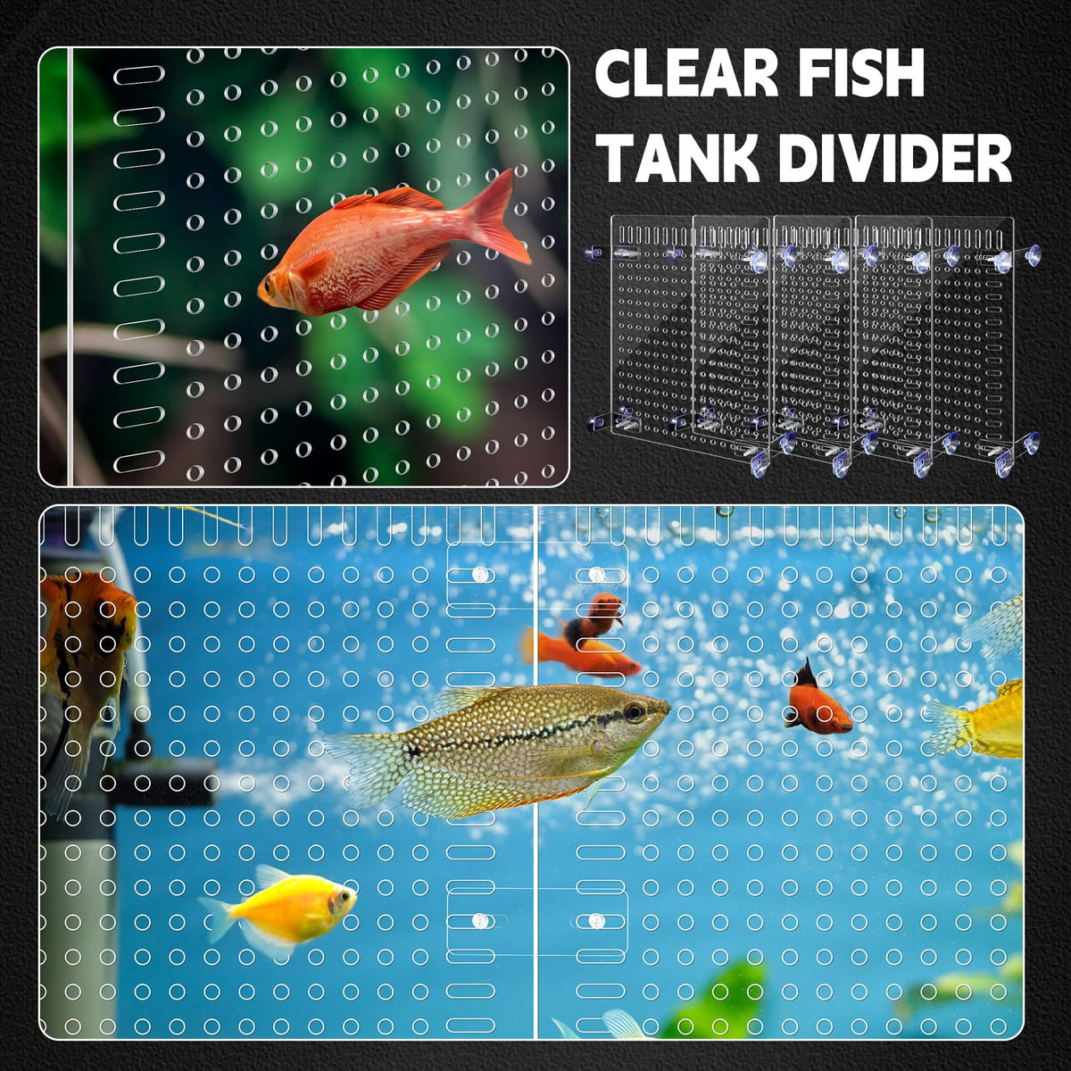 4 Set Acrylic Aquarium Divider Fish Tank Panels C412457