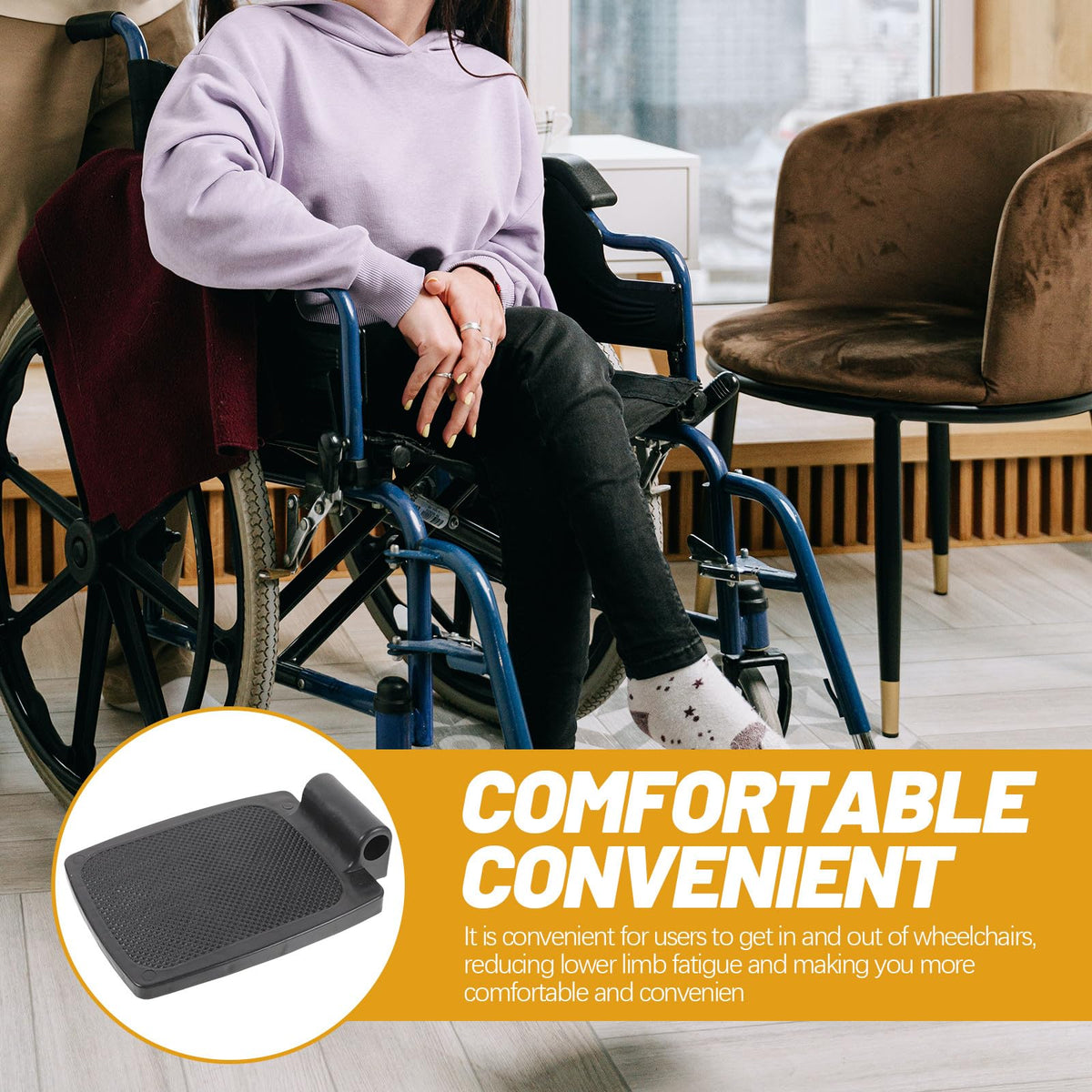 Wheelchair Footrest Pair Plastic Footplates I599793
