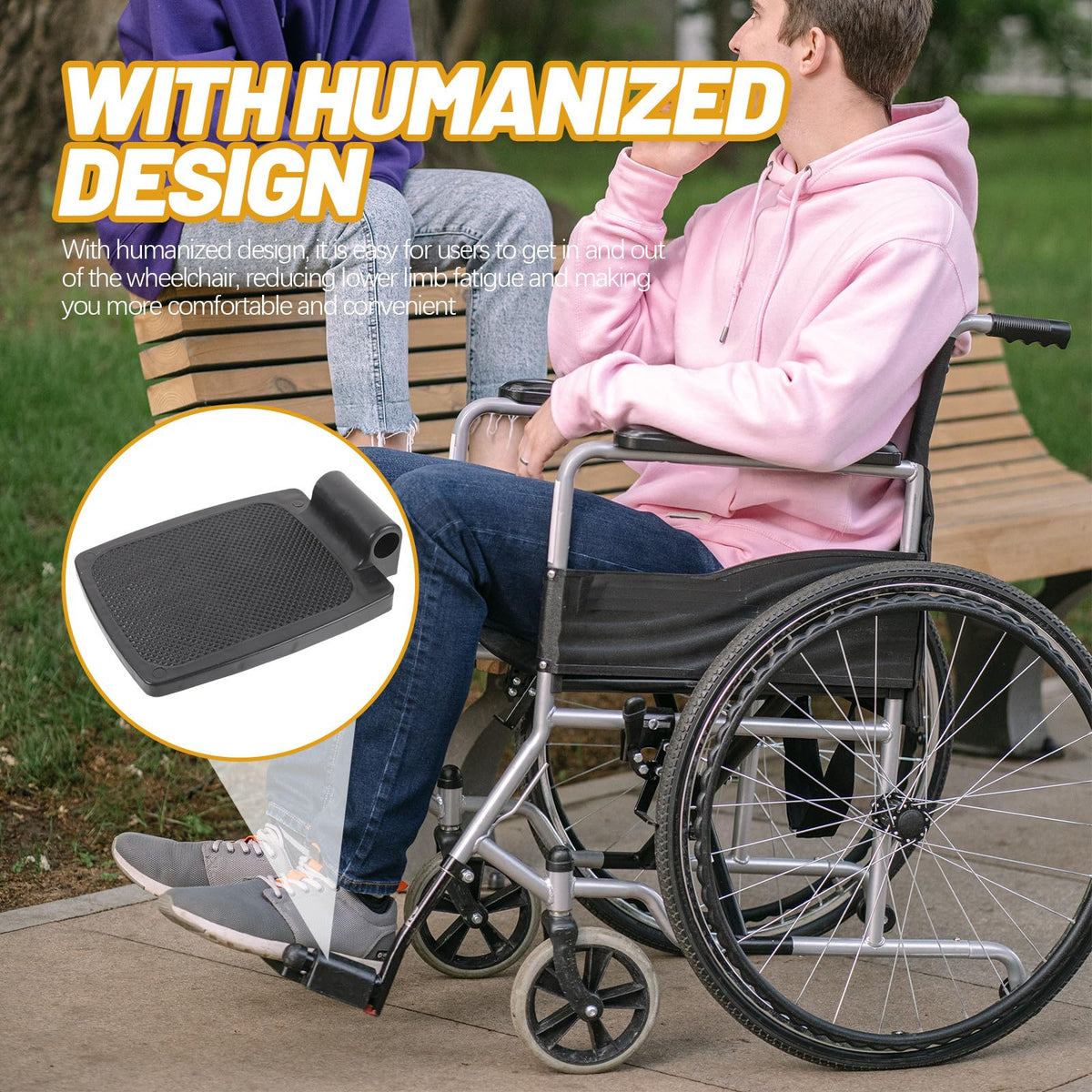 Wheelchair Footrest Pair Plastic Footplates I599793