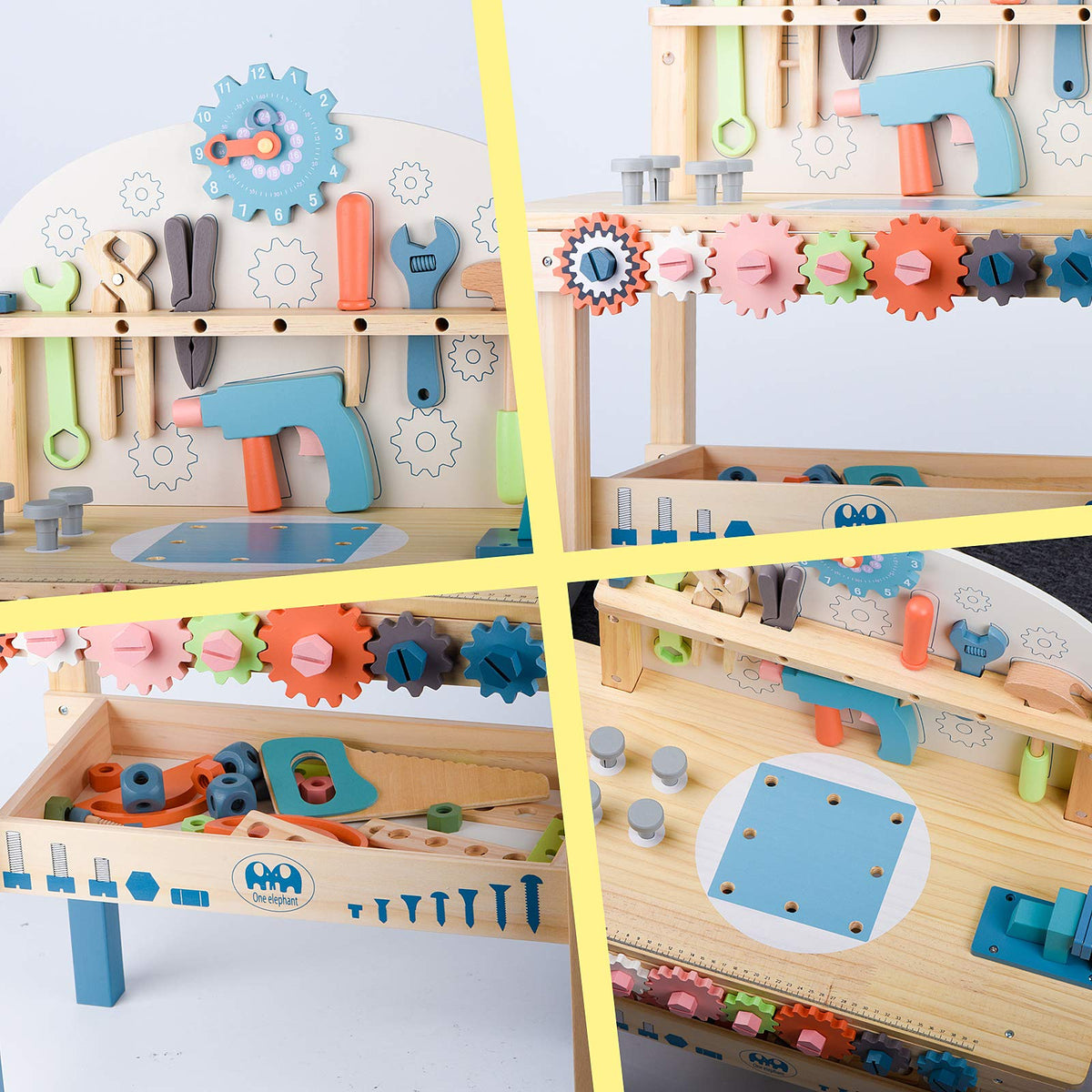 Wooden Kids Tool Bench with Tools Set Q85762