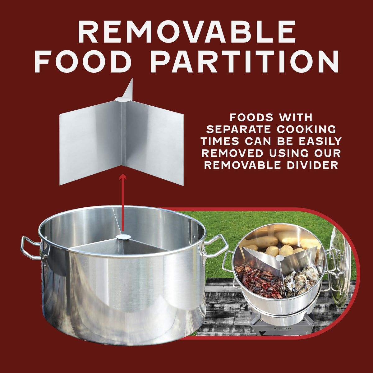 Extra Large Stainless Steel Stock Pot Steamer and Braiser Combo 40 QT L458