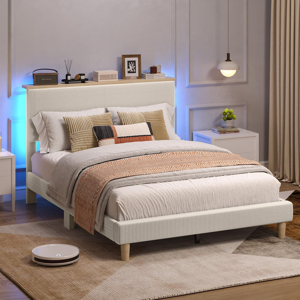 Full Bed Frame with Adjustable Headboard W13252