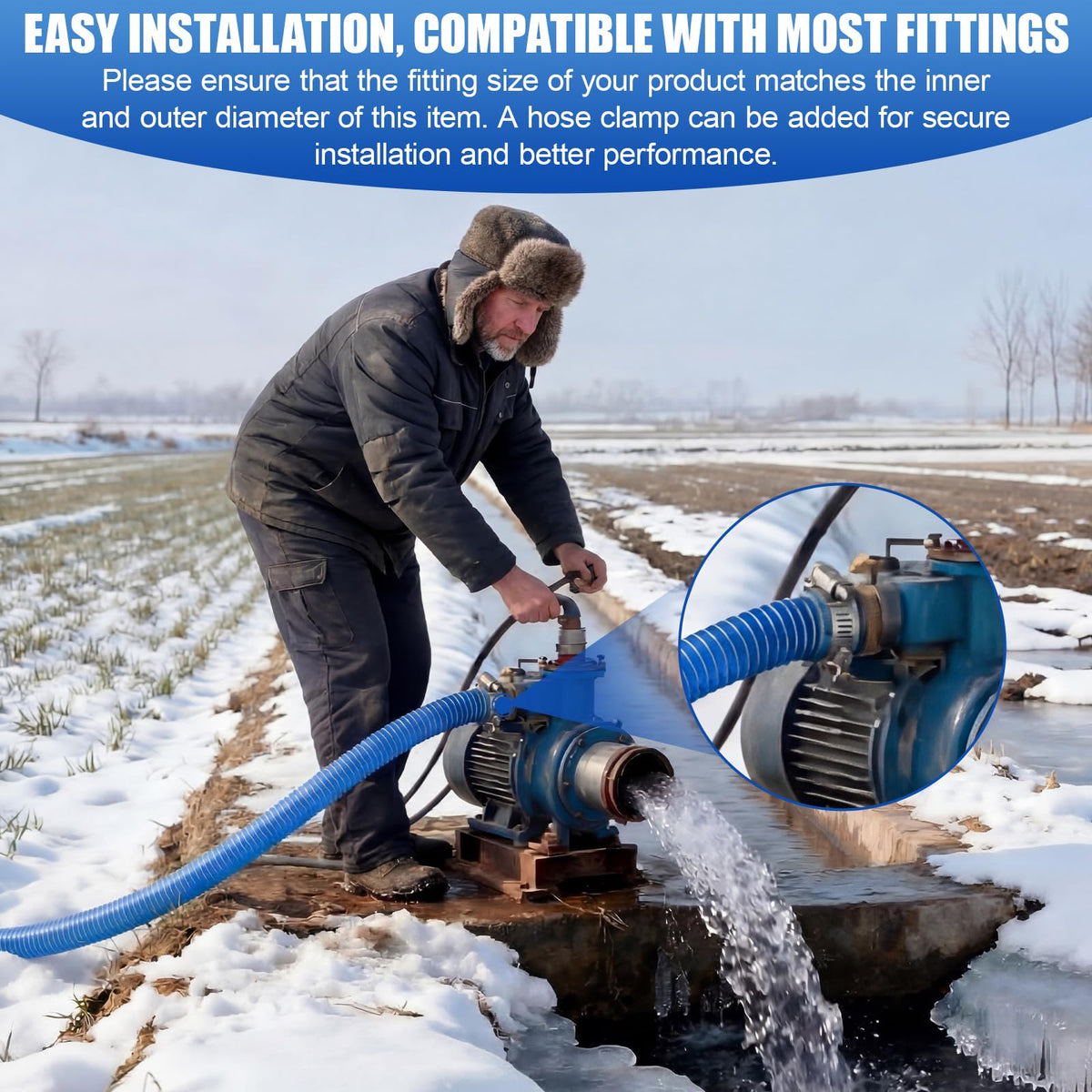 Blue Heavy Duty PVC Suction Hose A638