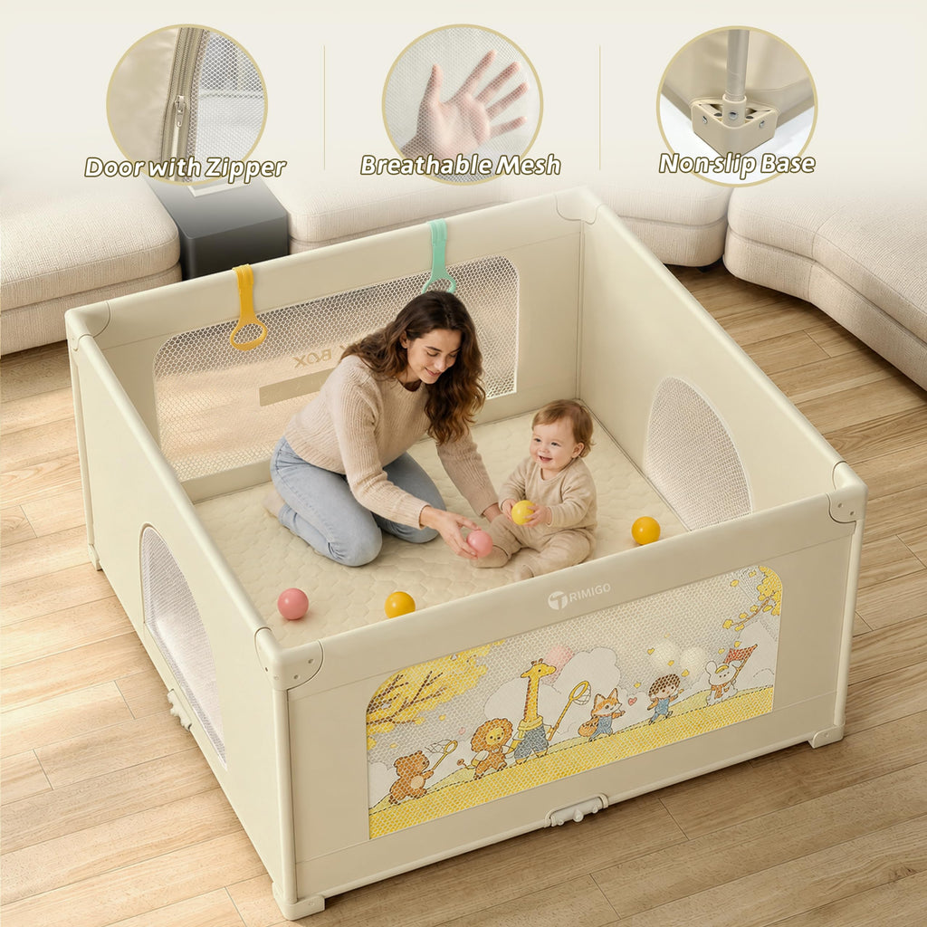 50"x50" Foldable Baby Playpen with Mat F239