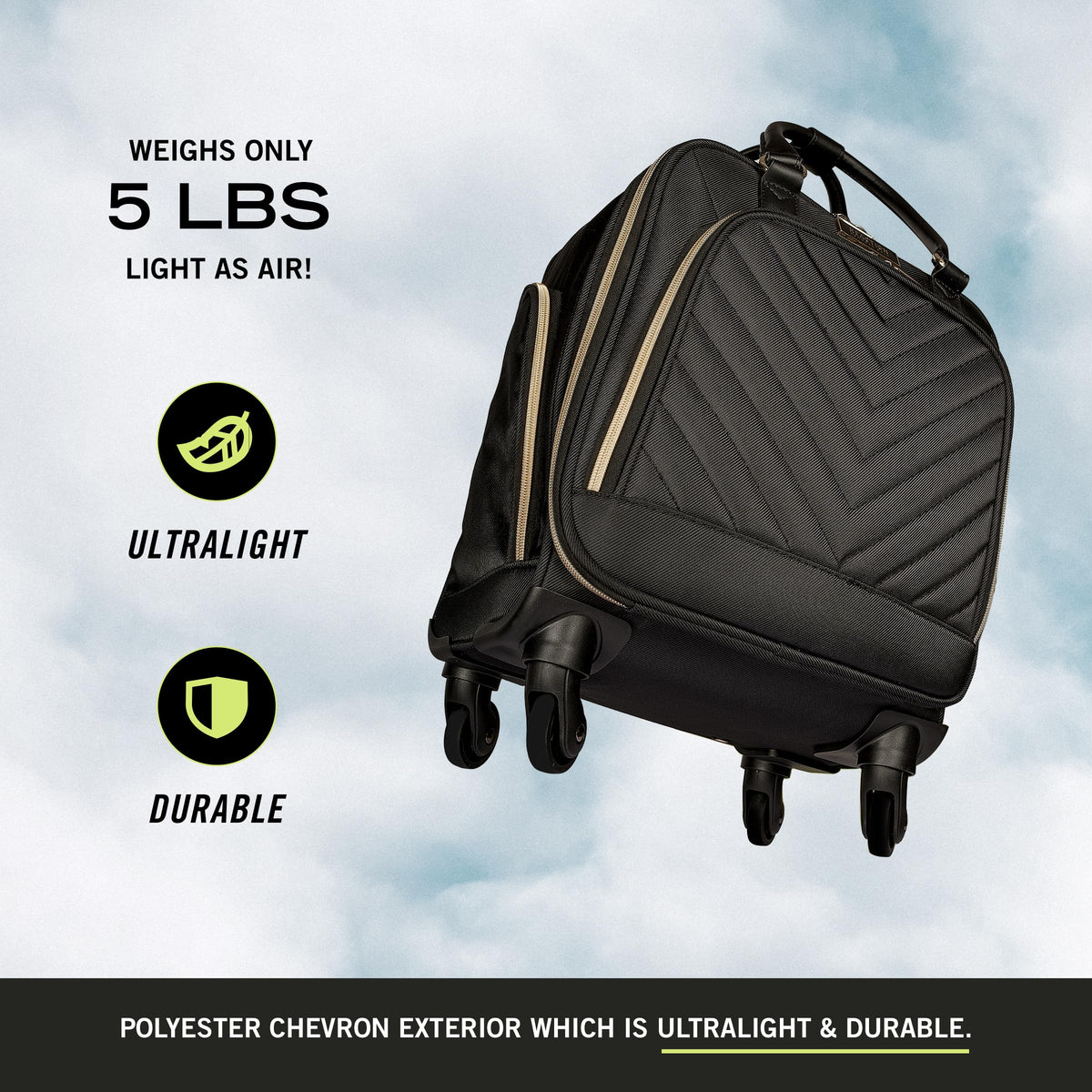 Black Quilted Underseater Luggage N1943