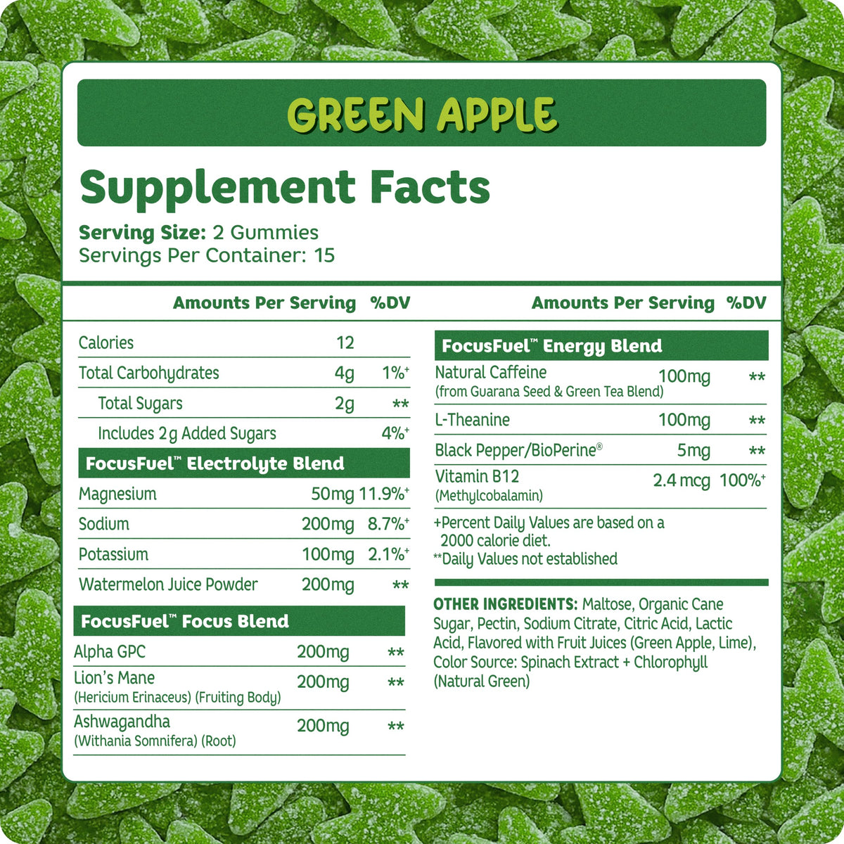 Green Apple Energy Chews 15 Servings Y453671