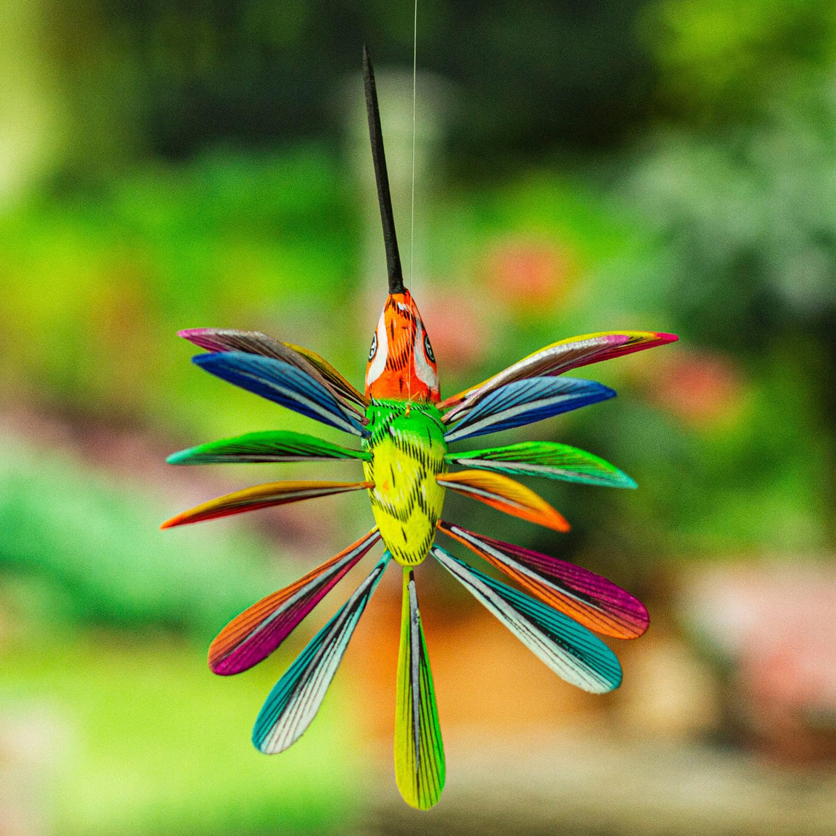 Hand Painted Wood Alebrije Bird Ornament M739516