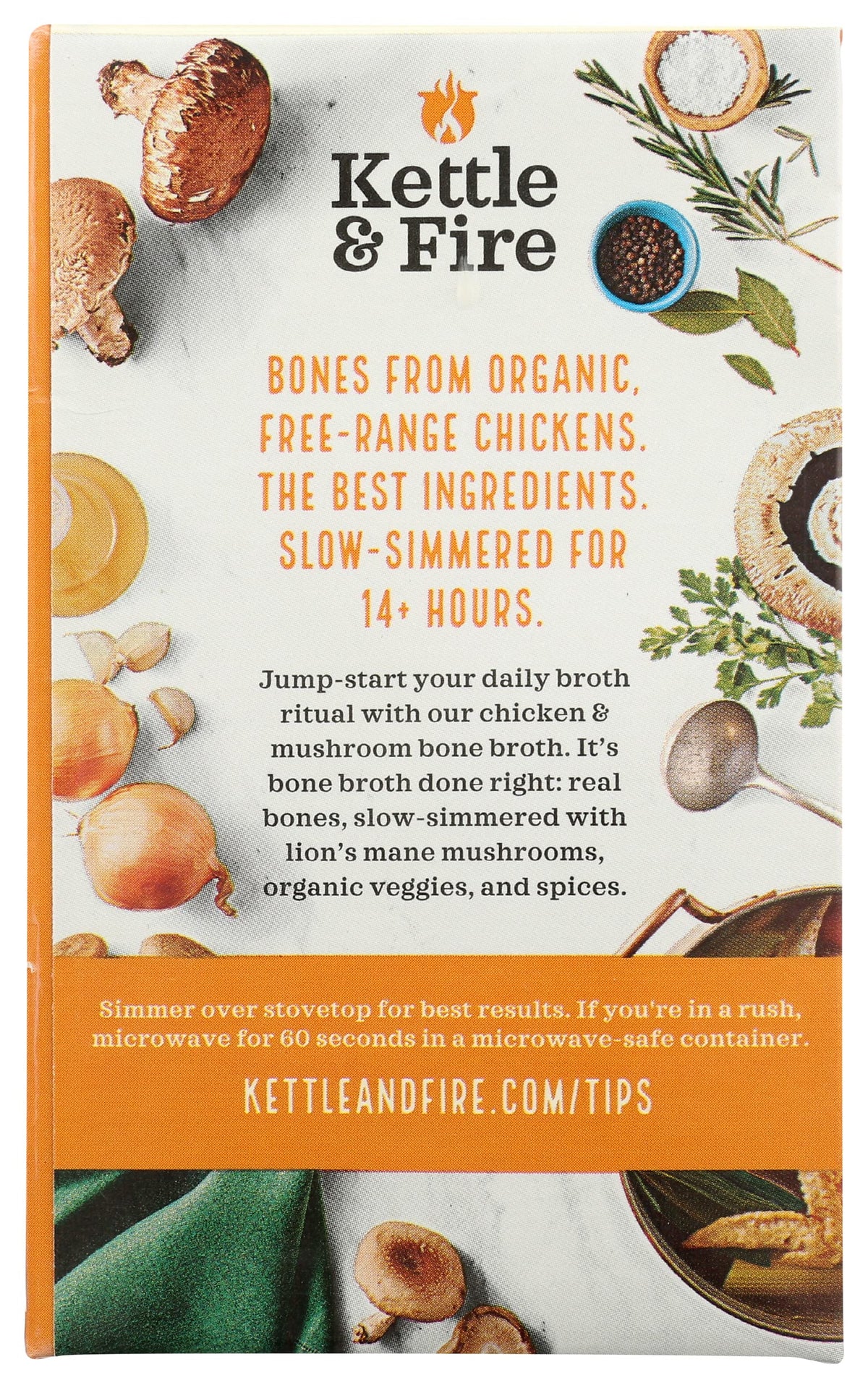 Mushroom Chicken Bone Broth 10g Protein Gluten Free 16.9 Oz Pack of 6 H267